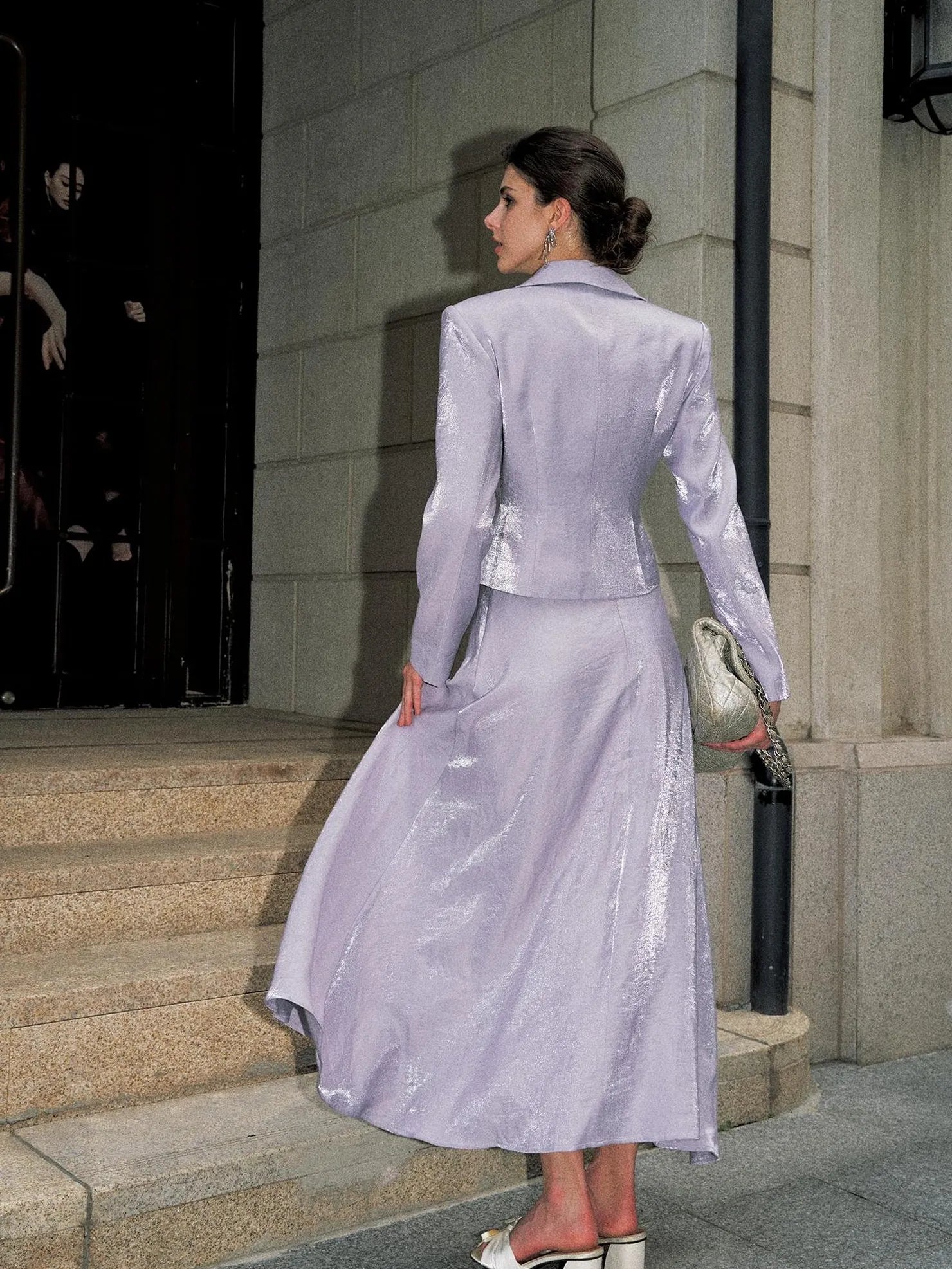 Anti Being General V-neck Waist Tailored Acetate Blazer Dress Set Suits