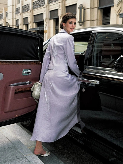 Anti Being General V-neck Waist Tailored Acetate Blazer Dress Set Suits