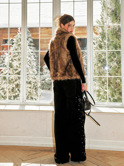 Anti Being General Vintage Reversible Faux Suede Fleece Women&