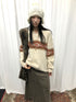 Updateang project Vintage Lazy Style V-Neck Cable Knit Sweater