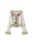 Cest Nous Punk Poetry Abstract Print Fur Trimmed Cardigan Set