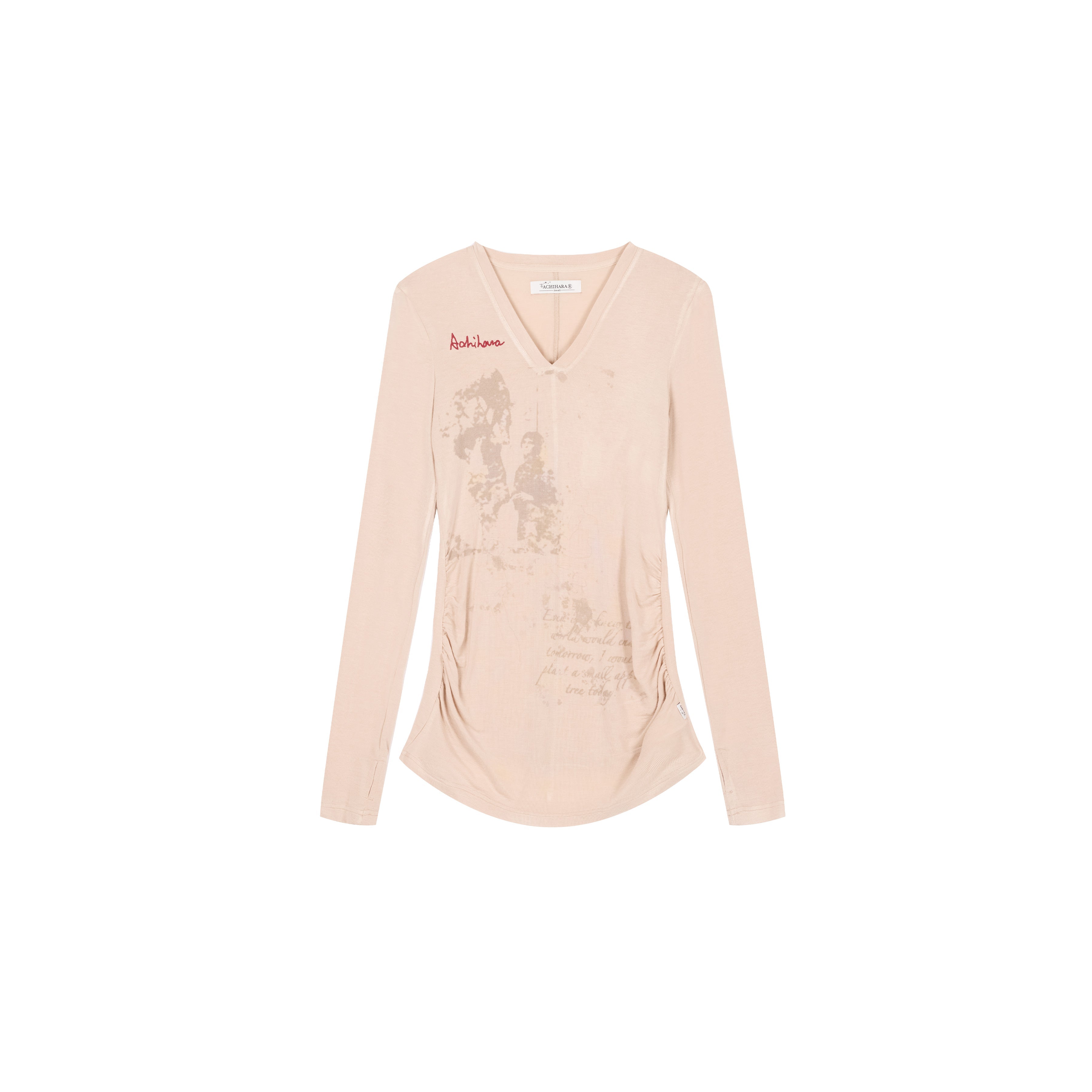 Achihara Apple Tree Twist T-Shirt Lightweight Long Sleeve Sun Protection Top