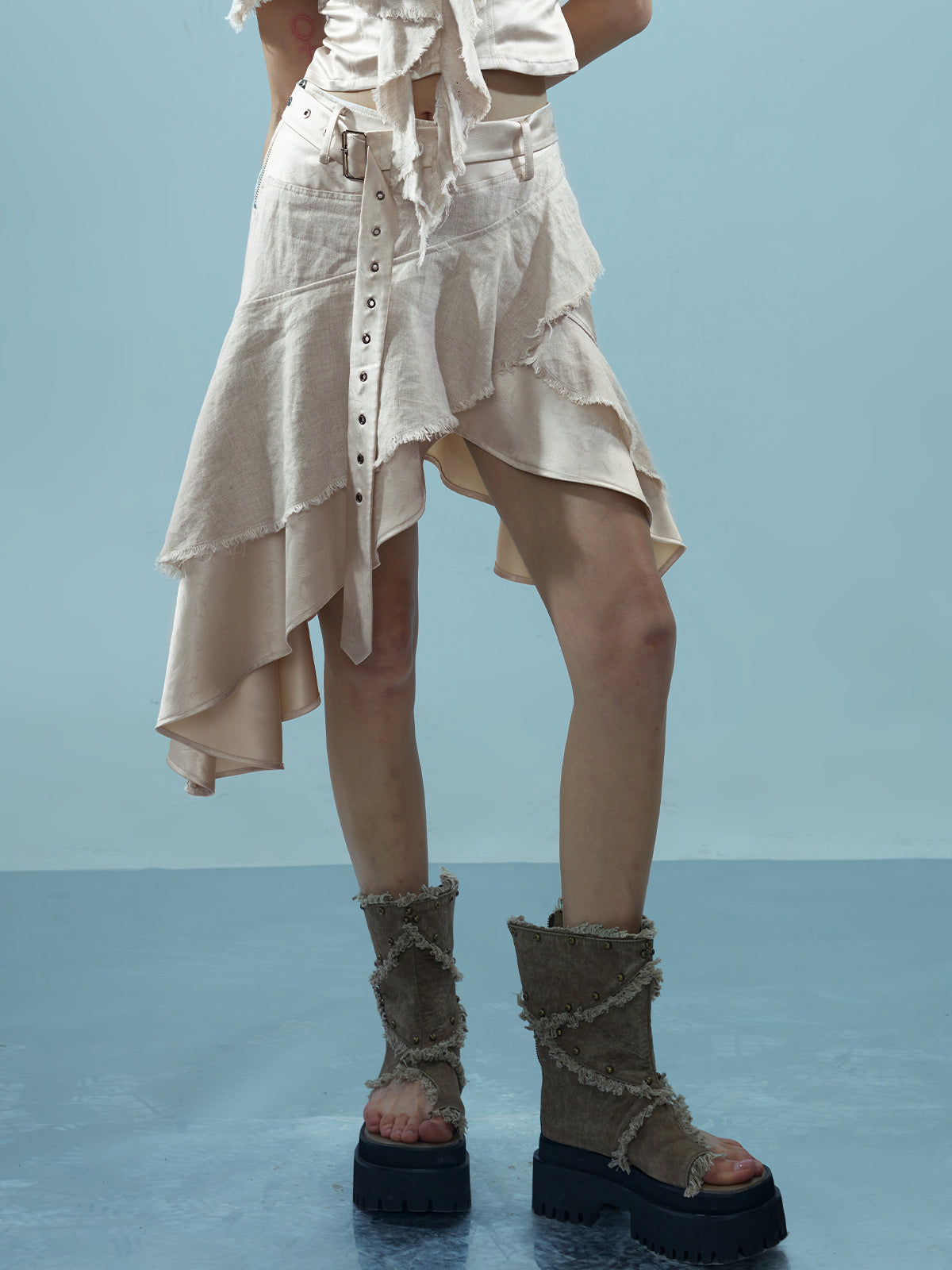 NN NORTH NODE Piscean Loom Ethereal Threads Asymmetrical Linen Set