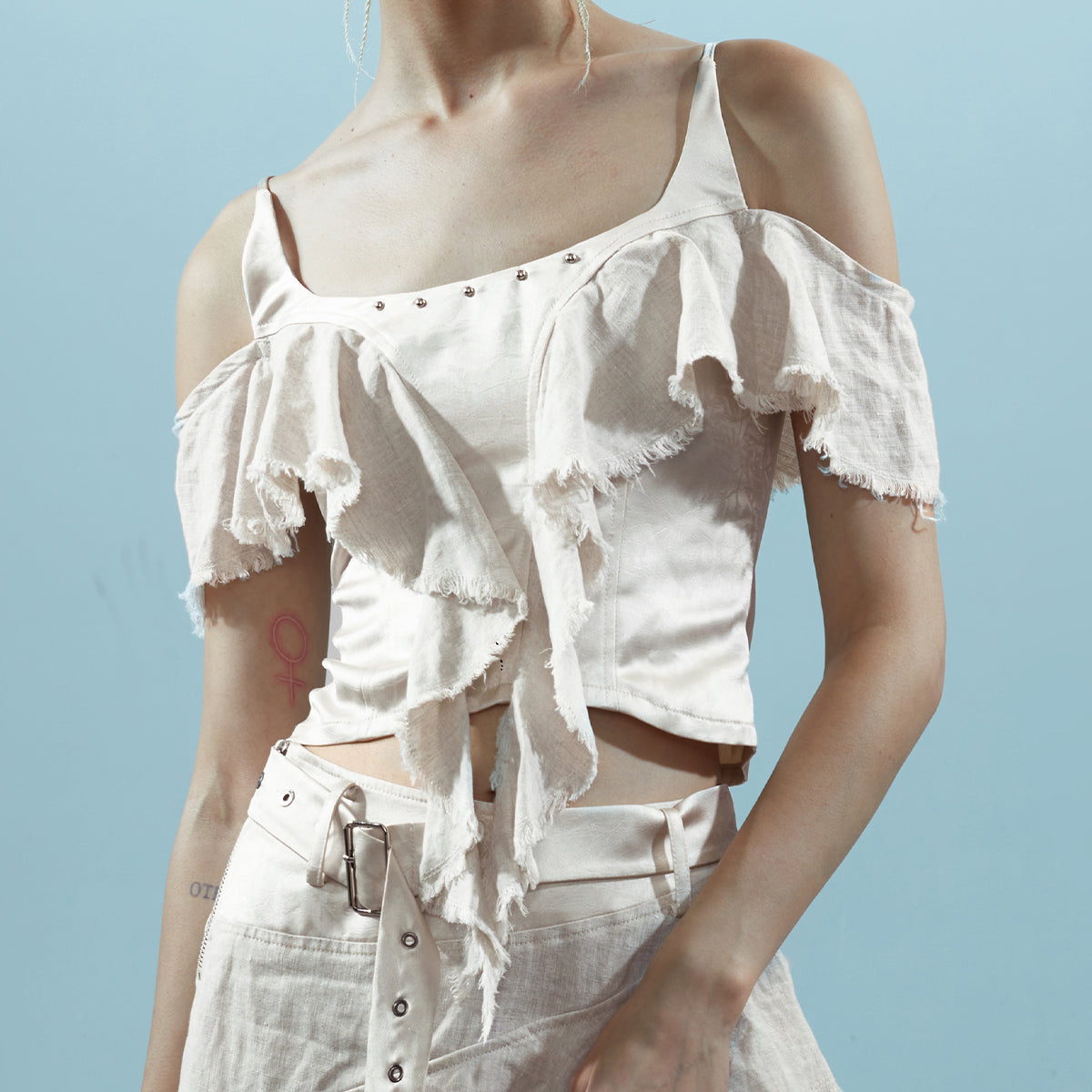 NN NORTH NODE Piscean Loom Ethereal Threads Asymmetrical Linen Set