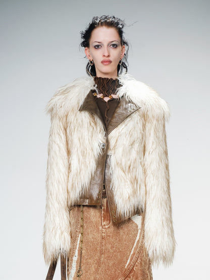 UpdateNN NORTH NODE Gradient Patch Fur Short Coat