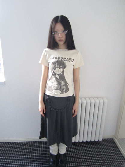 Updateang project Vintage Comic Print Slim Fit T Shirt
