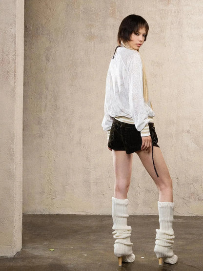 Ariadna Cross Knit Sleeve Punk Streetwear