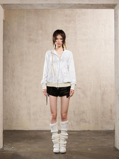 ARIADNAw Ariadna Cross Knit Sleeve Punk Streetwear