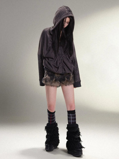 Ariadna Eco Fur Stitched Leg Warmers For Punk Winter Women