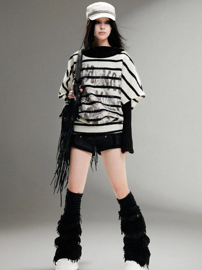 Ariadna Eco Fur Stitched Leg Warmers For Punk Winter Women