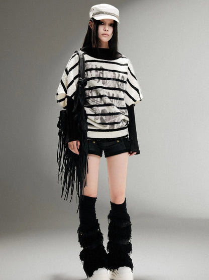 Ariadna Eco Fur Stitched Leg Warmers For Punk Winter Women