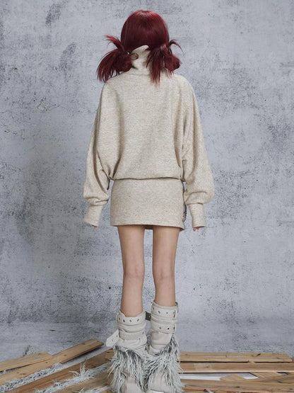 Ariadna Punk Knit High Collar Loose Fit Thick Soft Vintage Femme