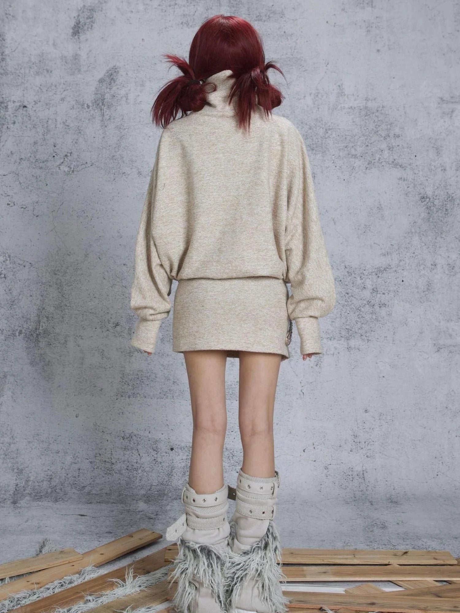 Ariadna Punk Knit High Collar Loose Fit Thick Soft Vintage Femme