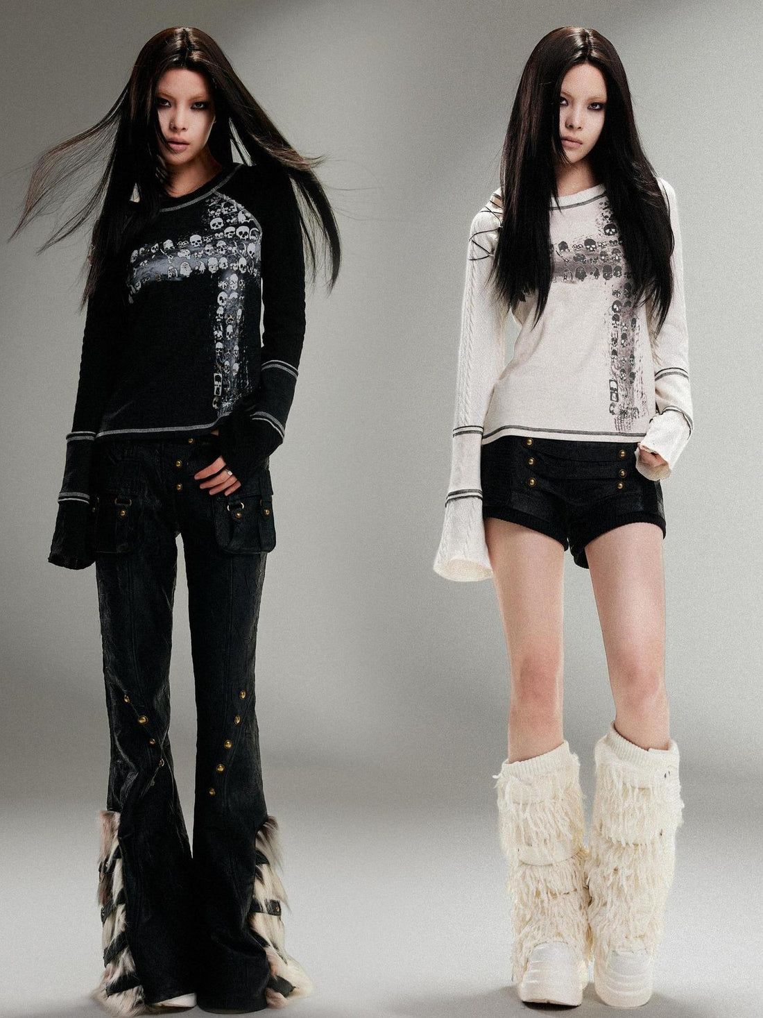ARIADNAw Ariadna Punk Rock Print Elastic High Waist Women Pants