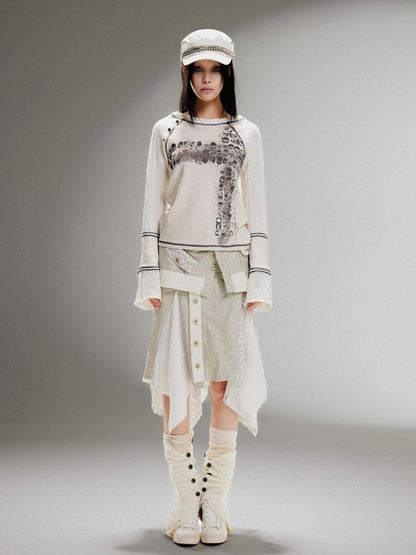 ARIADNAw Ariadna Punk Rock Print Elastic High Waist Women Pants