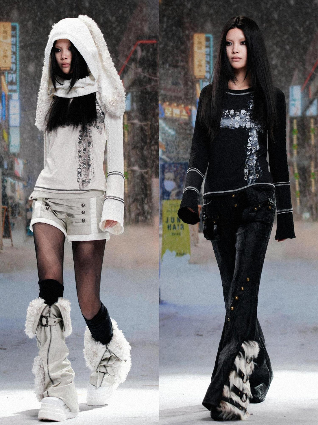 ARIADNAw Ariadna Punk Rock Print Elastic High Waist Women Pants