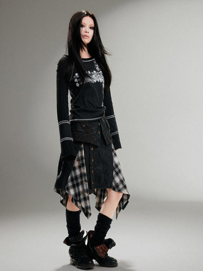ARIADNAw Ariadna Punk Rock Print Elastic High Waist Women Pants