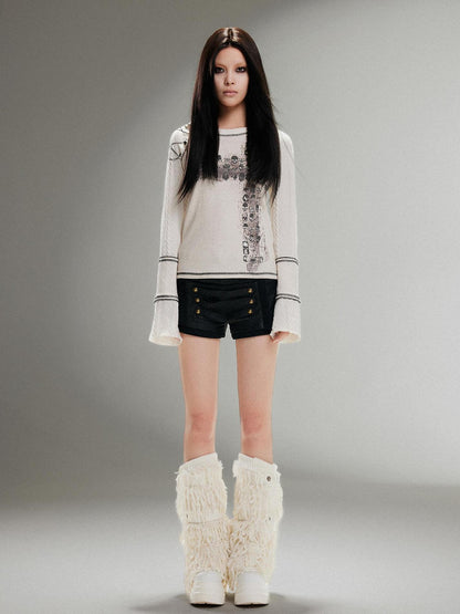 ARIADNAw Ariadna Punk Rock Print Elastic High Waist Women Pants