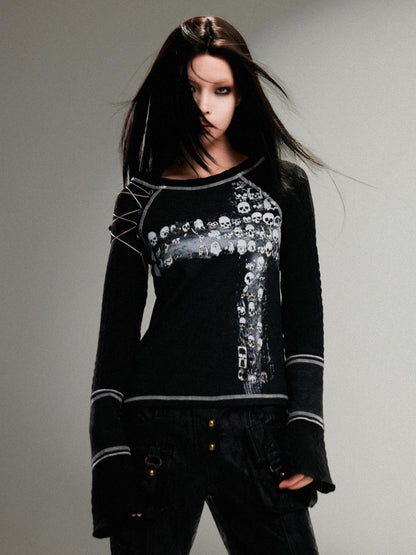 ARIADNAw Ariadna Punk Rock Print Elastic High Waist Women Pants