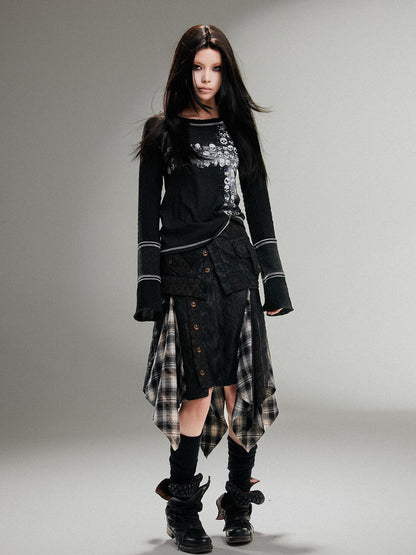 ARIADNAw Ariadna Punk Rock Print Elastic High Waist Women Pants