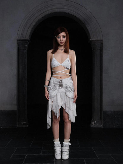 Ariadna S Punk Diamond Cutout Bikini Top