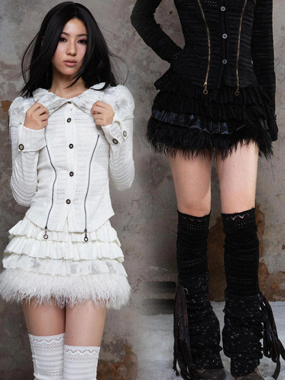 Ariadna S Punk Palace Recyclable Layered Fur Cake Skirt