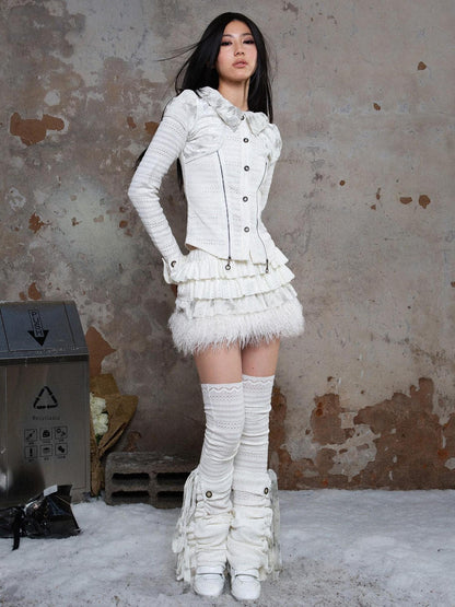 ARIADNAw Ariadna S Punk Palace Recyclable Layered Fur Cake Skirt
