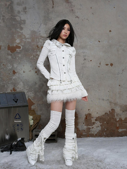ARIADNAw Ariadna S Punk Palace Recyclable Layered Fur Cake Skirt