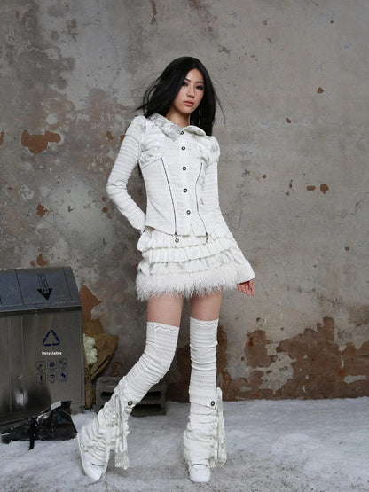 Ariadna S Punk Palace Recyclable Layered Fur Cake Skirt