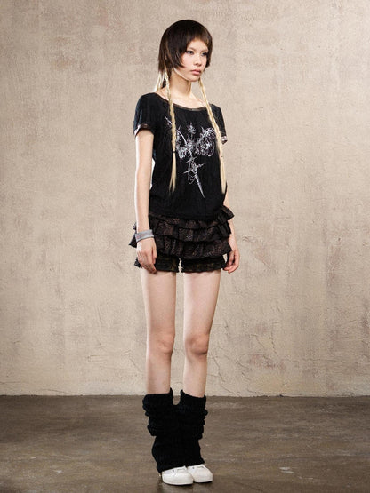 ARIADNAw Ariadna S Vintage Punk Print Bronze Sleeveless Tee