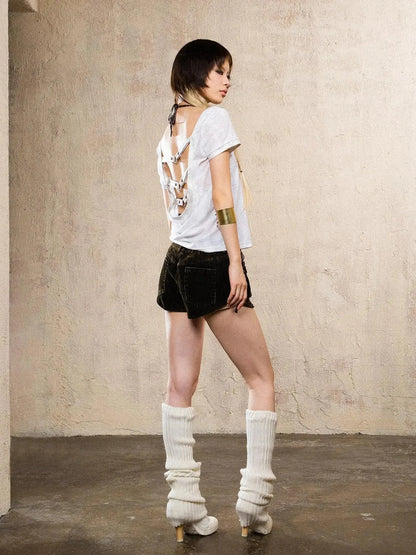 Ariadna S Vintage Punk Print Bronze Sleeveless Tee