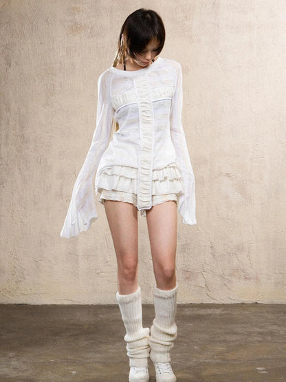 Ariana Collage Stripe Punk Sleeve Top