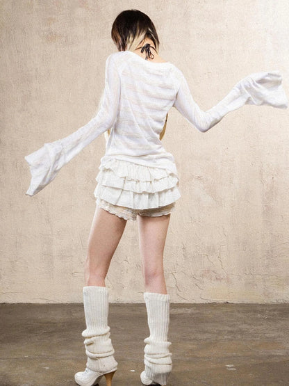 Ariana Collage Stripe Punk Sleeve Top