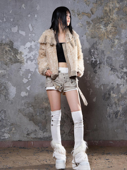 ARIADNAw Ariana Low Rise Contrast Shorts With Knit Socks Y2k Punk