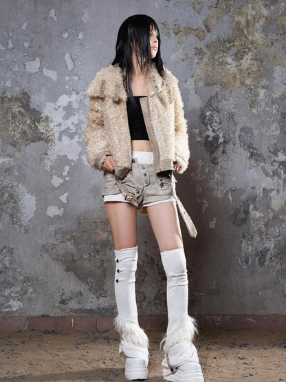 Ariana Low Rise Contrast Shorts With Knit Socks Y2k Punk