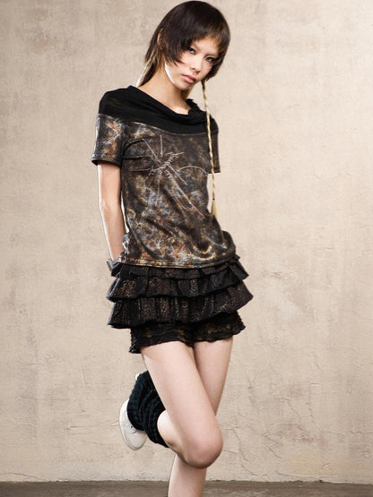 ARIADNAw Ariana S Leopard Punk Mini Skort Low Waist Harajuku Style