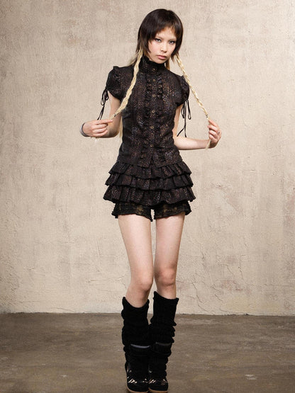 ARIADNAw Ariana S Leopard Punk Mini Skort Low Waist Harajuku Style