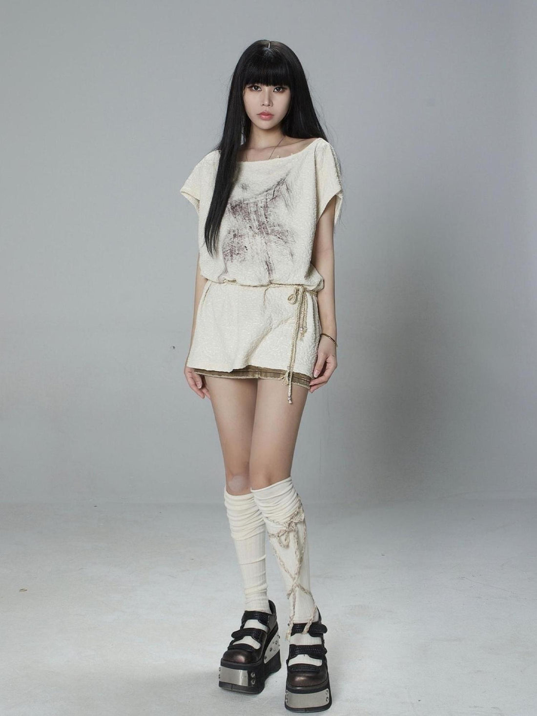 ARIADNAw Ariana Sleeveless Loose Print Summer Tee Slim Fit Lightweight Top