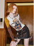 Art Vase Digital Print Slim Long Sleeve Top
