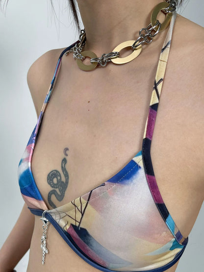Artistic Tie-Front Convertible Swim Set