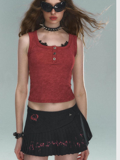 STRIKE A POSE Asym Ink Print Pleated Mini Skirt Urban Chic A-Line Dresses