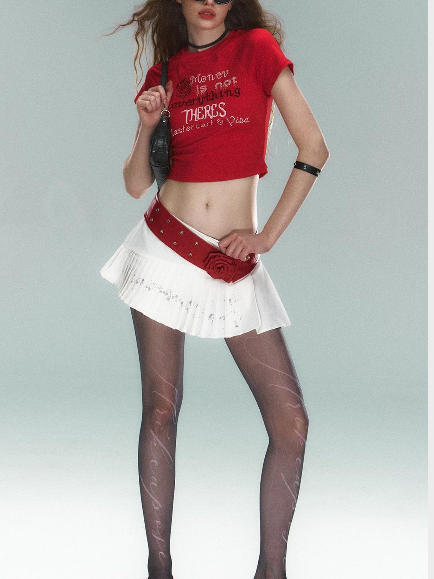 STRIKE A POSE Asym Ink Print Pleated Mini Skirt Urban Chic A-Line Dresses