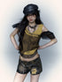 NO ROMANCE禁忌浪漫 Asym Rock Punk Mesh Rhinestone Print T-Shirt