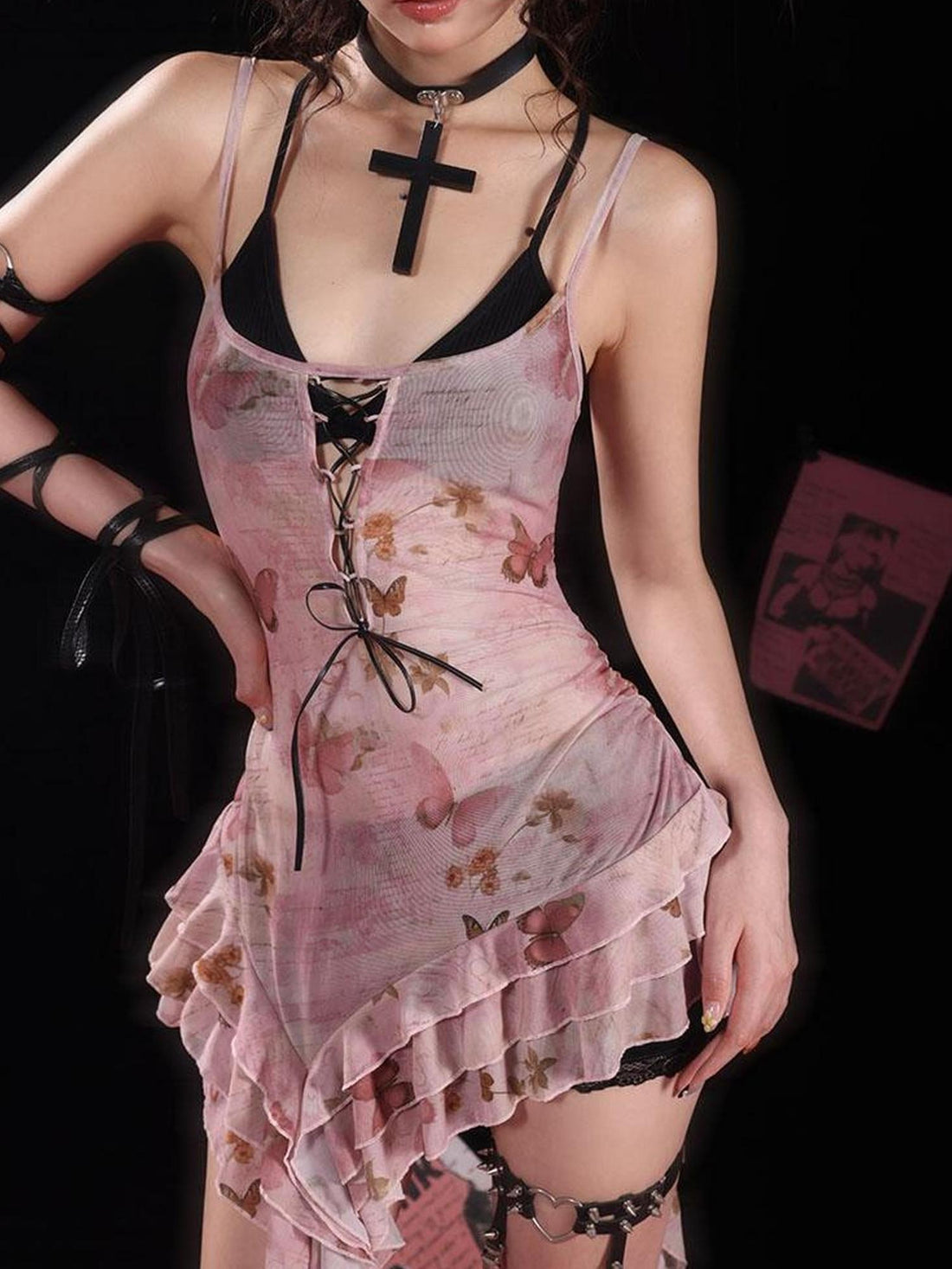 WSW WUSHENWU Asymmetrical Sweet &amp; Cool Two Piece Strappy Top Set
