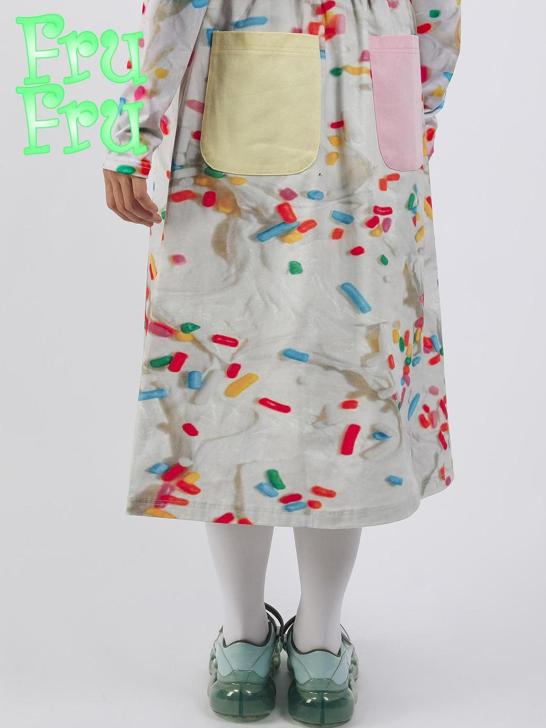 Frufru Gulu Autumn Angel Print Cotton A Line Dress Loose Fit S