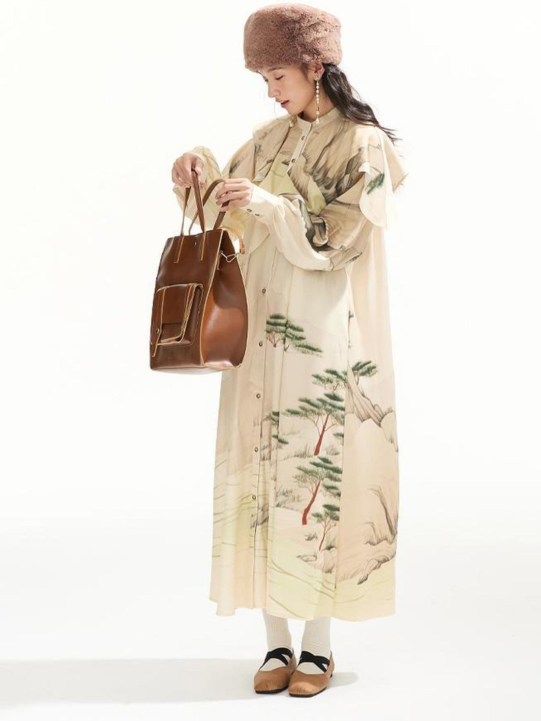 Sweet Mi Autumnshui Manbo Original Printed Bohemian Maxi Dress