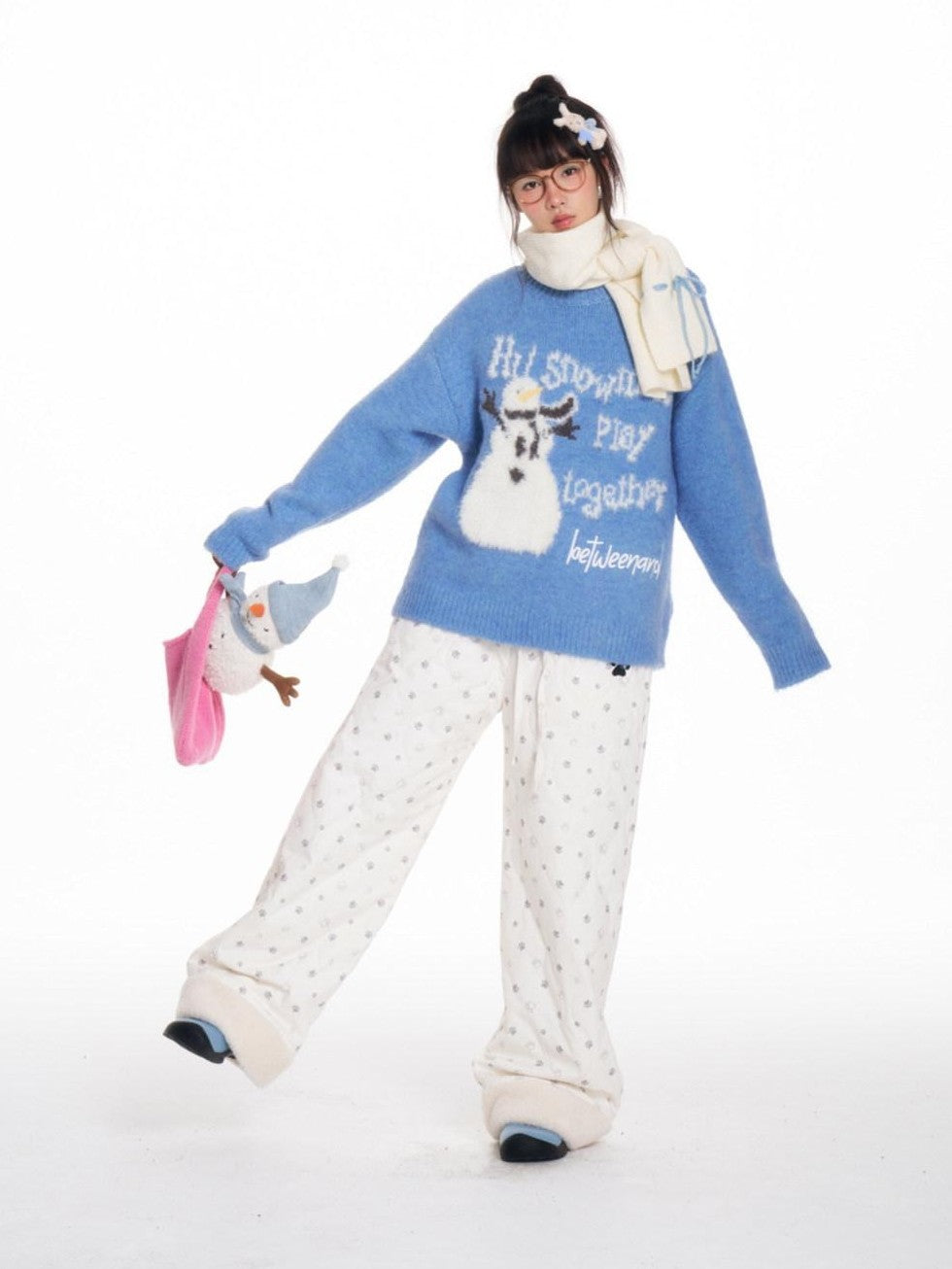 BETWEENAND Allover Paw Print Quilted Windproof Women&