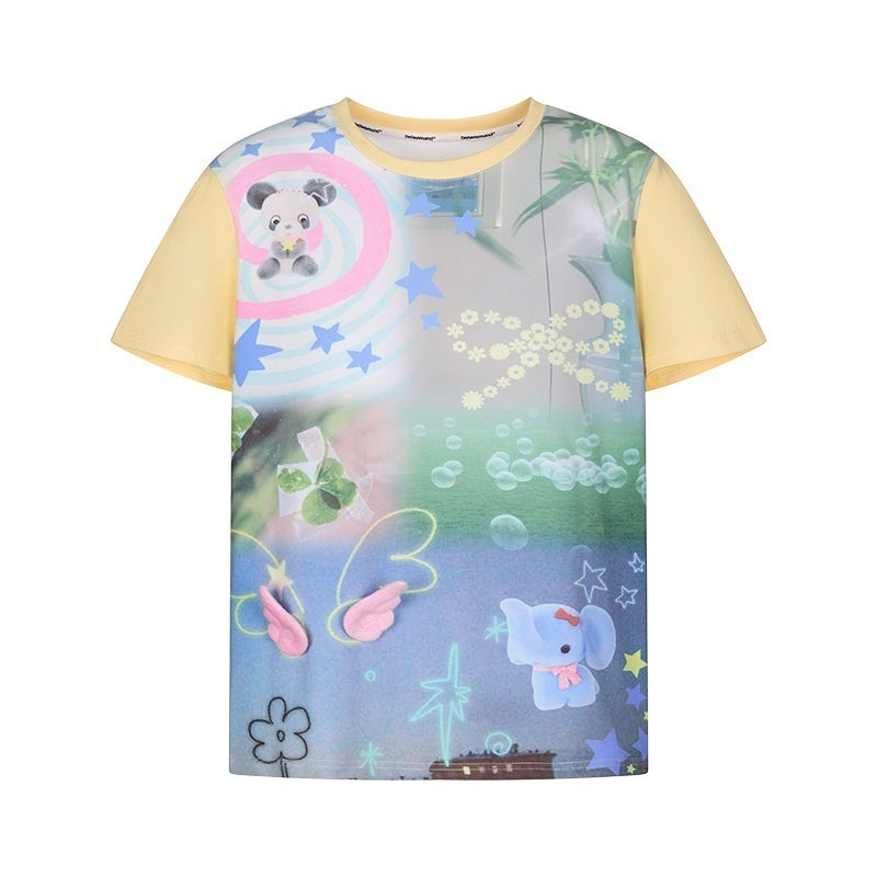 BETWEENAND_Allover_Print_Colorblock_Shoulder_Detail_Women&