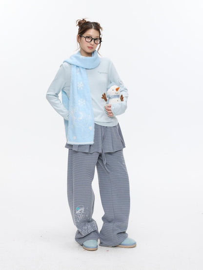 BETWEENAND Allover Print Mock Neck Brushed Women&