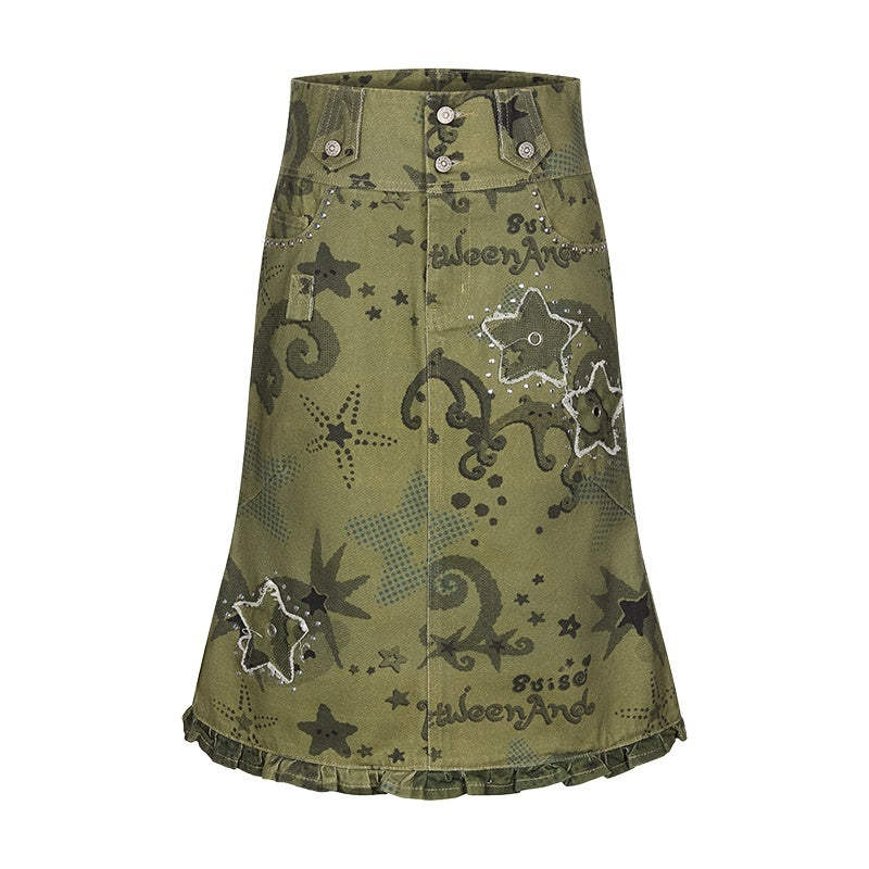 BETWEENAND_Allover_Star_Applique_Lace_Distressed_Fishtail_Cargo_Women&